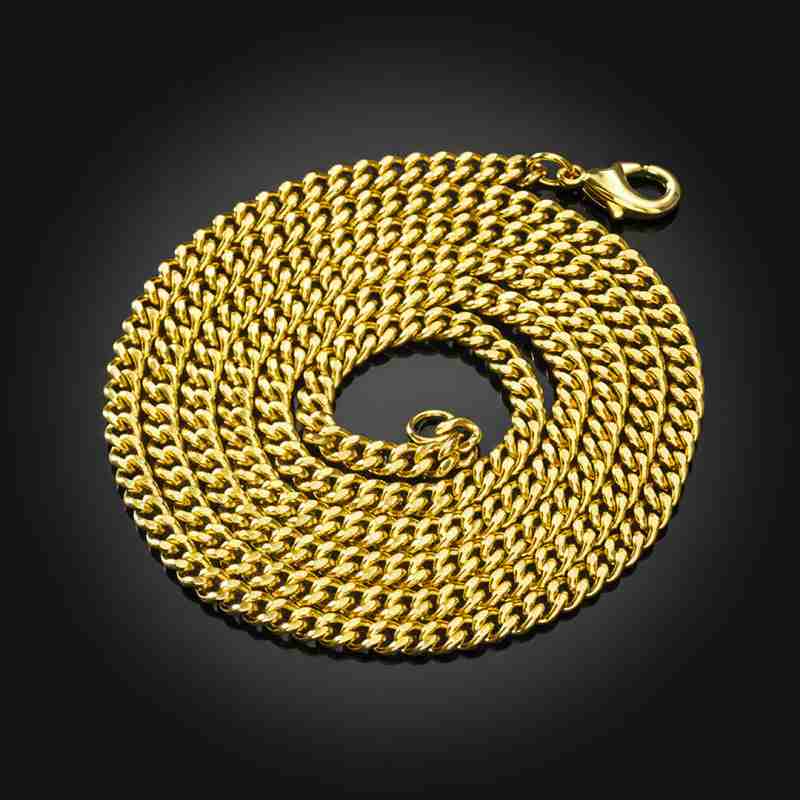 3mm Cuban Chain in Gold