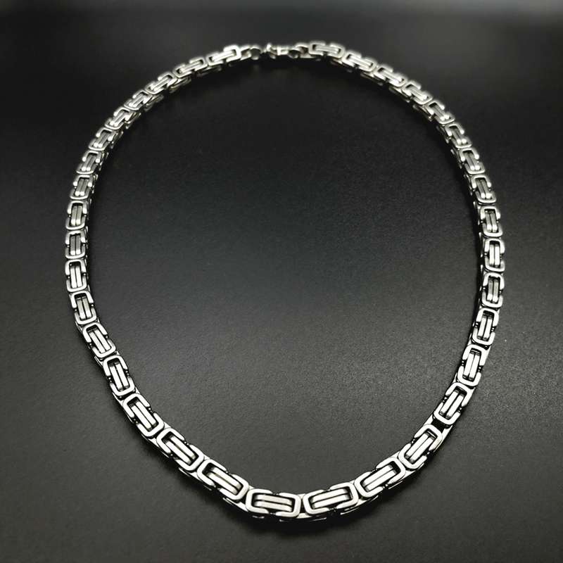 8mm Titanium Steel Byzantine Chain