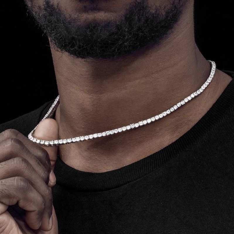 3mm Tennis Necklace in White Gold