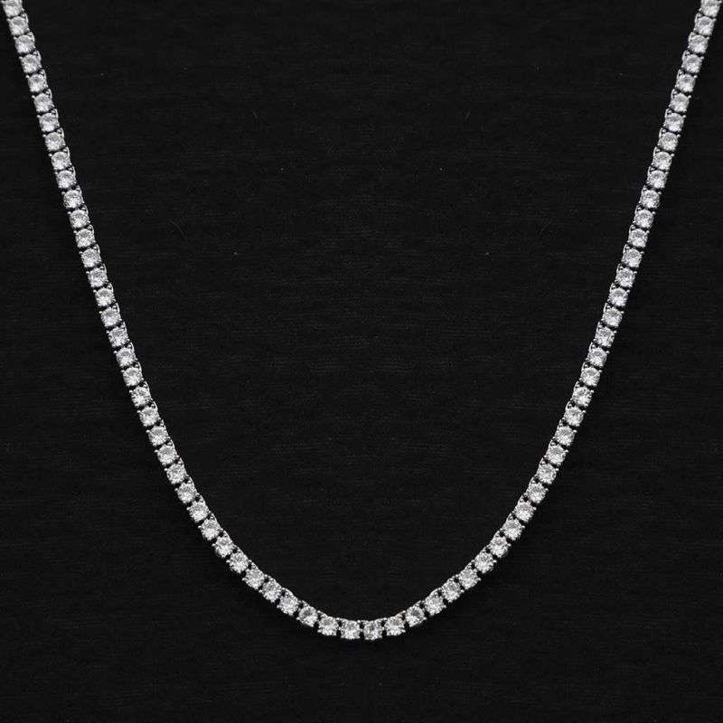 3mm Tennis Necklace in White Gold
