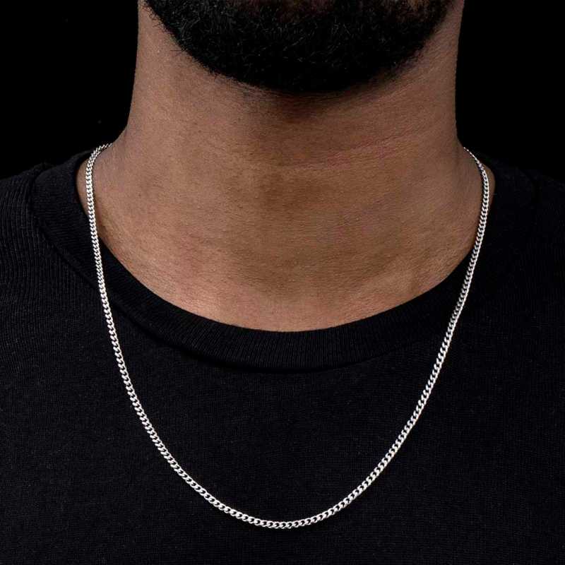 2.5mm Diamond-Cut Stainless Steel Cuban Chain