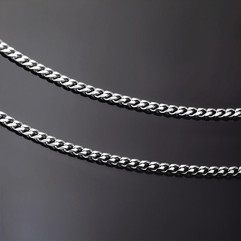 2.5mm Diamond-Cut Stainless Steel Cuban Chain