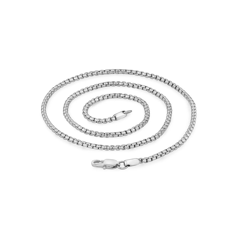 3MM Round Box Link Steel Chain Necklace