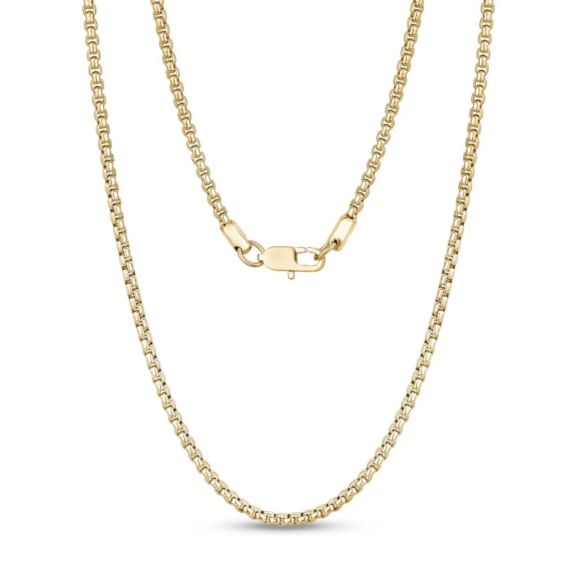 3MM Round Box Link Steel Chain Necklace