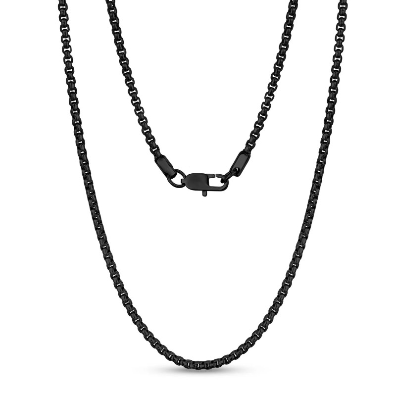 3MM Round Box Link Steel Chain Necklace