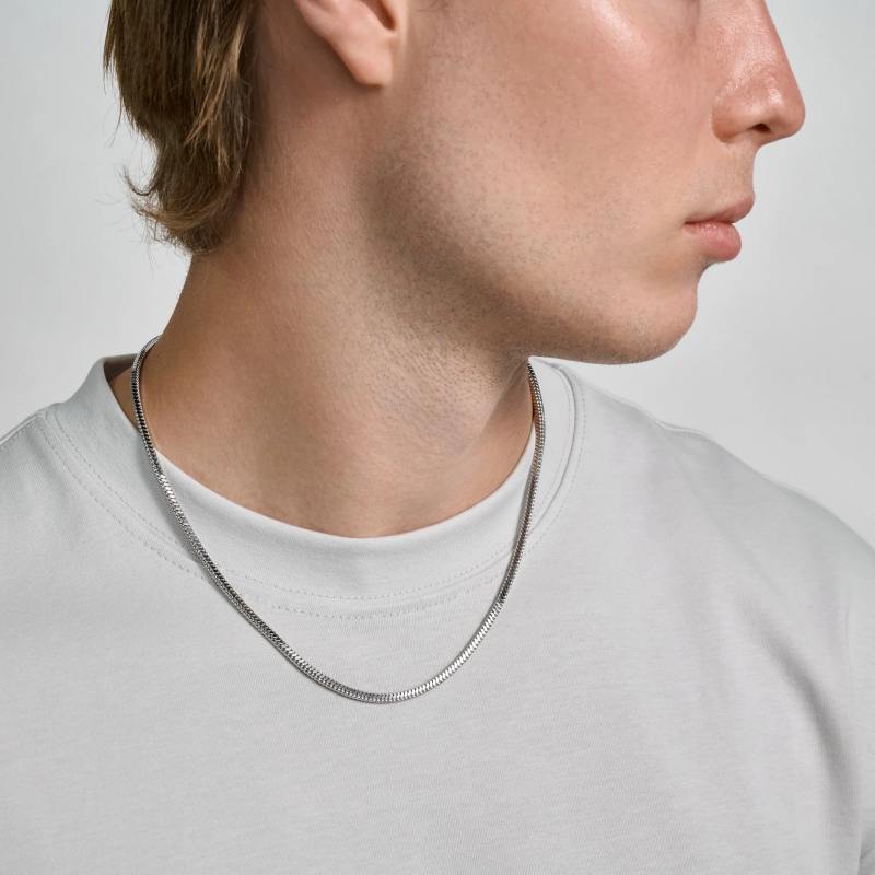 3MM Square Snake Chain Stainless Steel Necklace
