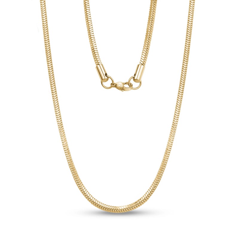 3MM Square Snake Chain Stainless Steel Necklace