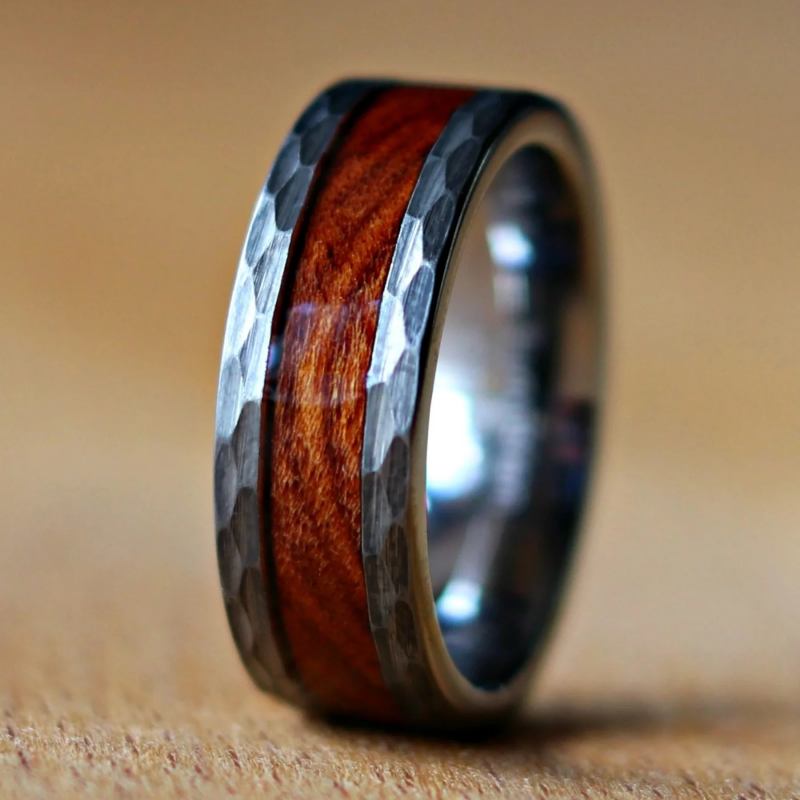 Modern Dark Gray Tungsten Carbide Ring