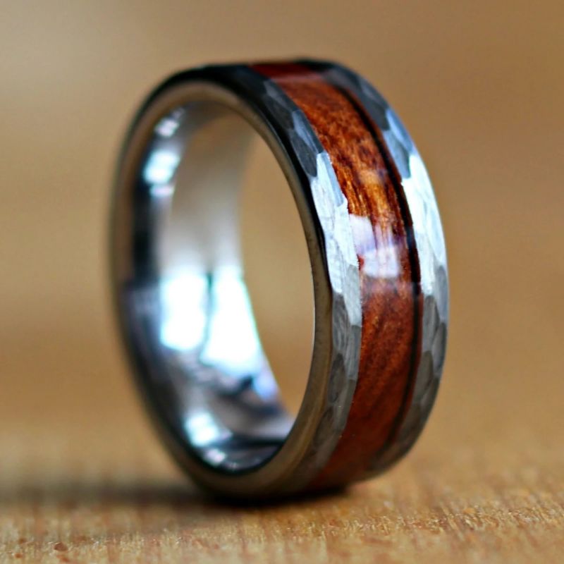 Modern Dark Gray Tungsten Carbide Ring