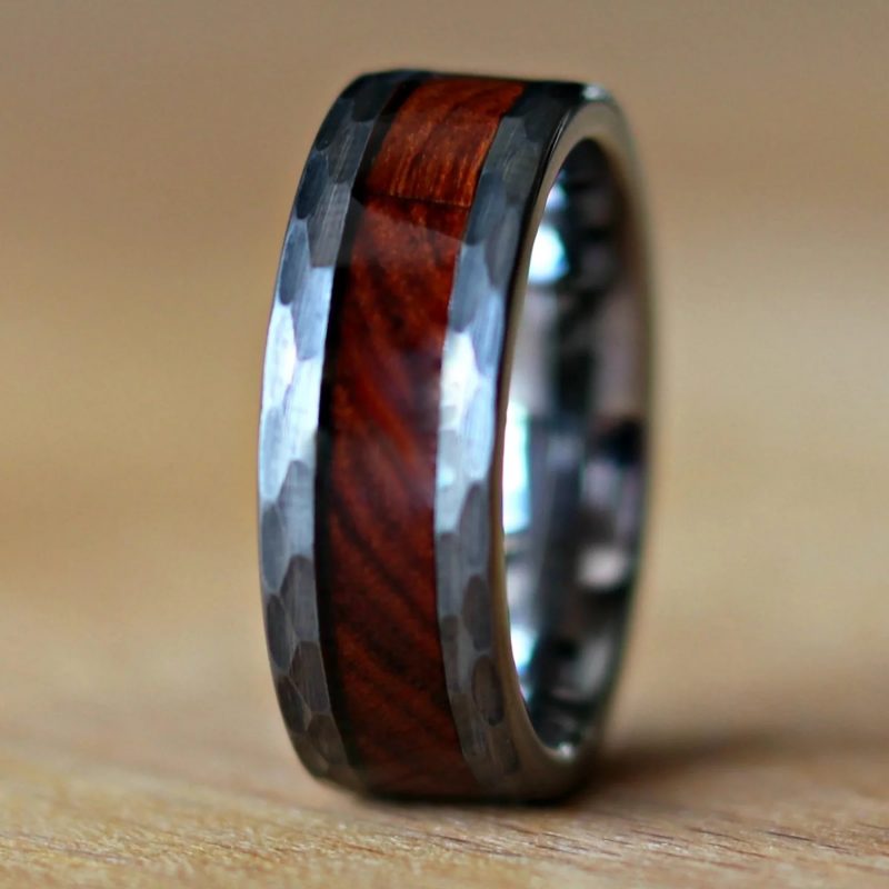 Modern Dark Gray Tungsten Carbide Ring