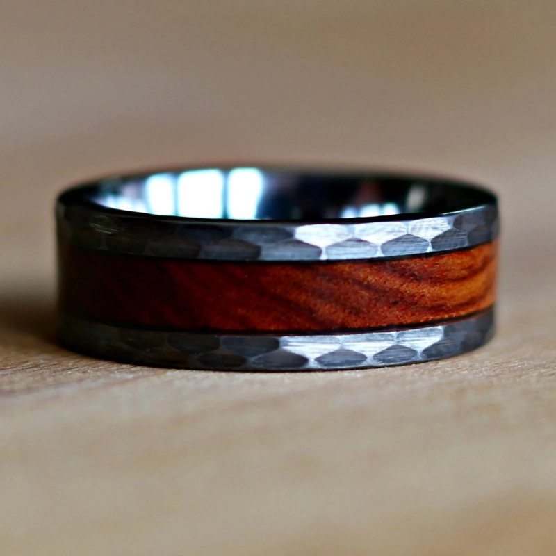 Modern Dark Gray Tungsten Carbide Ring