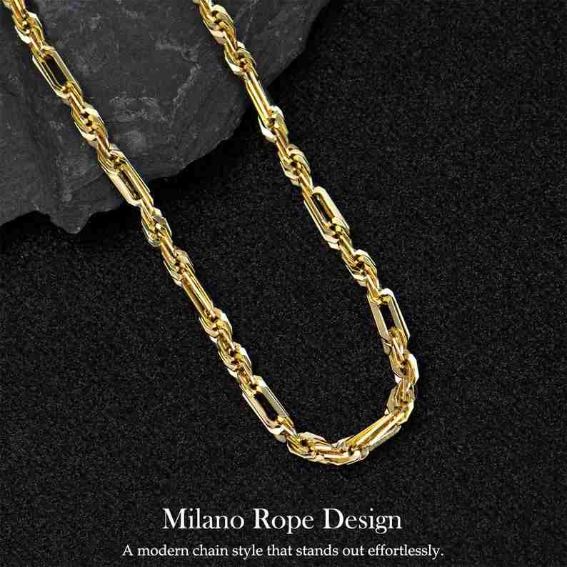 14K Gold-Plated Milano Rope Chain Necklace