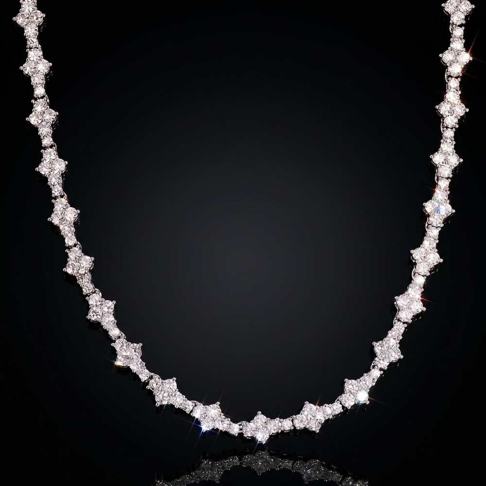 7mm Round Diamonds Cross Chain
