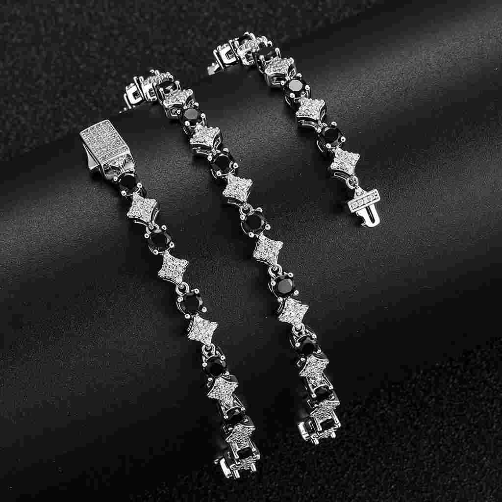 Iced Out Black&White Star Tennis Chain