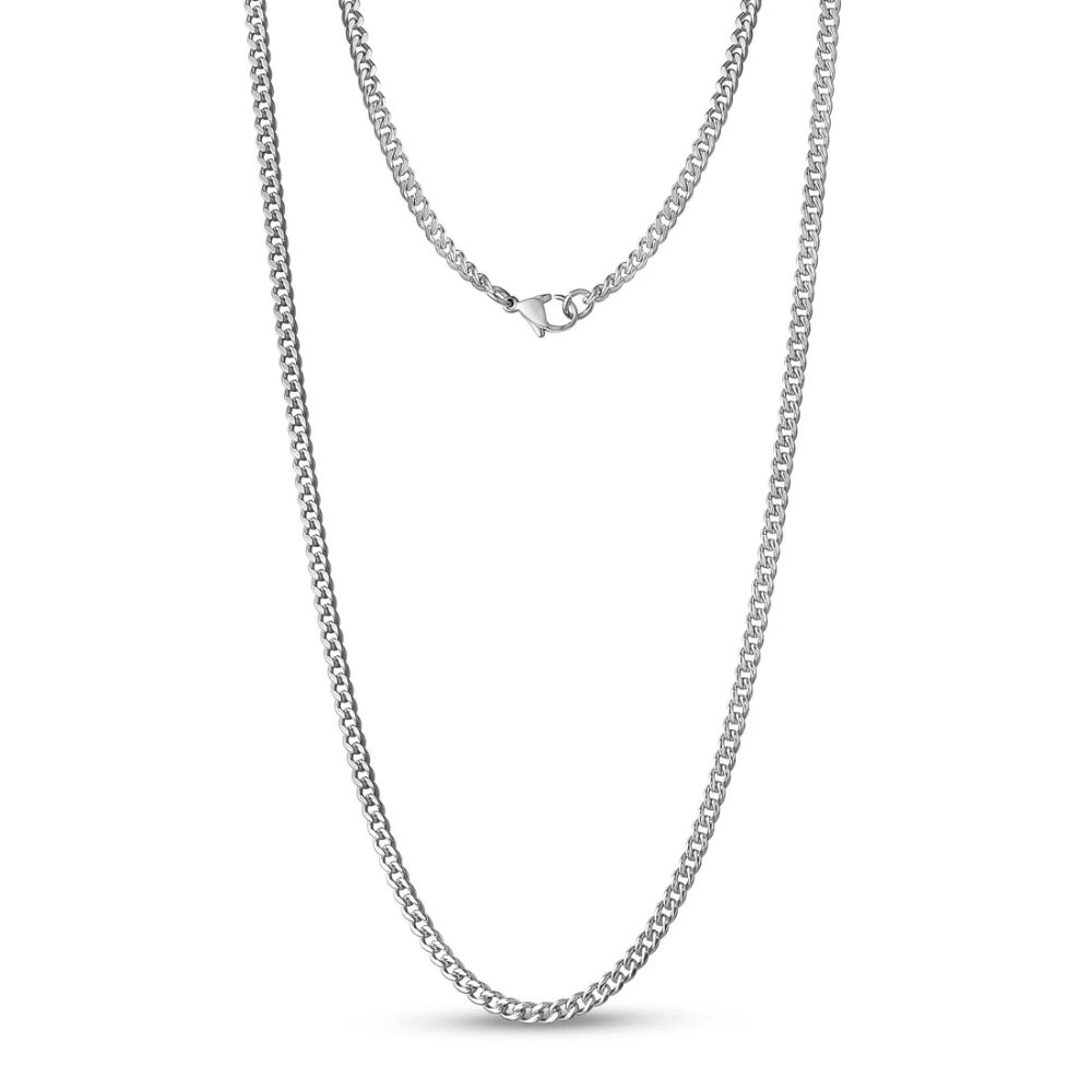 3.5MM Stainless Steel Cuban Link Chain Necklace