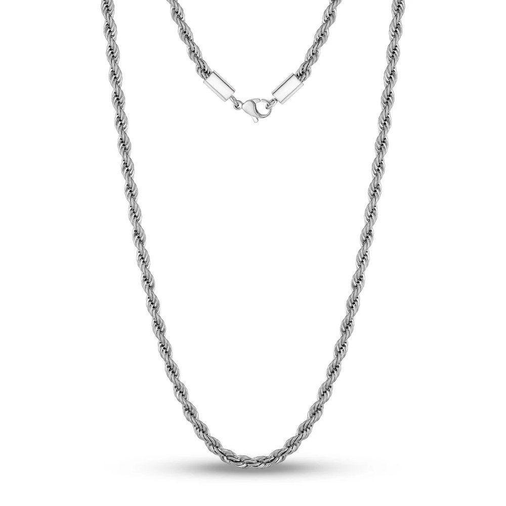4MM Stainless Steel Twist Rope Chain Necklace