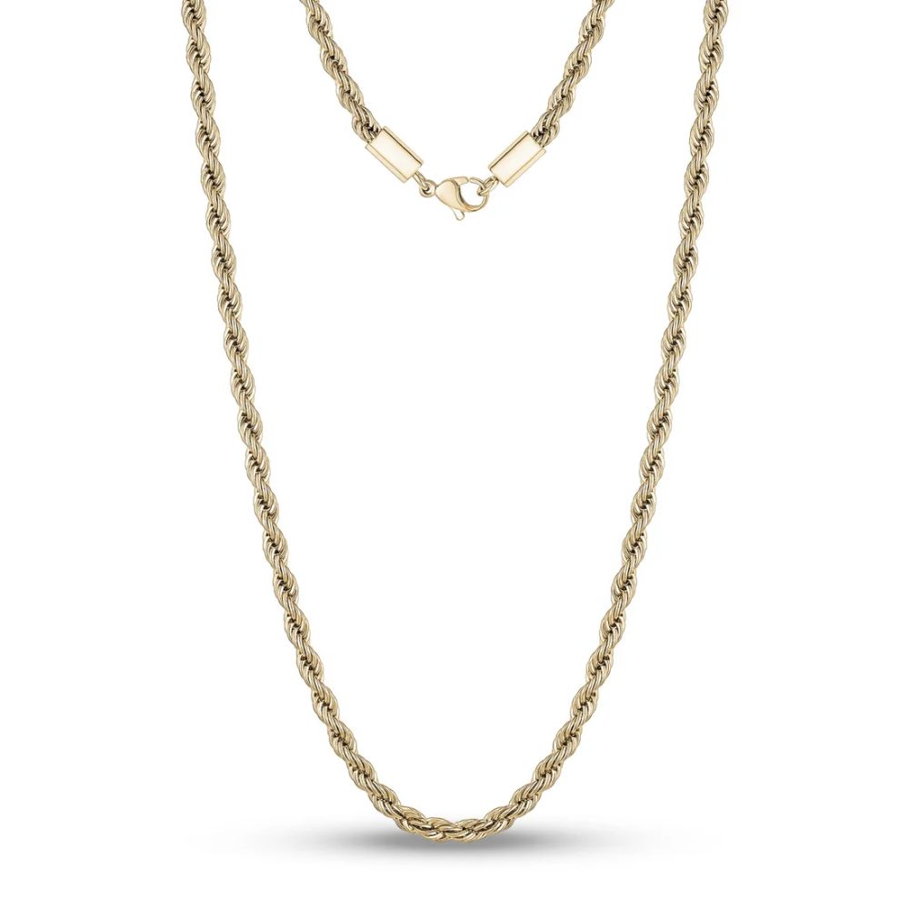 4MM Stainless Steel Twist Rope Chain Necklace