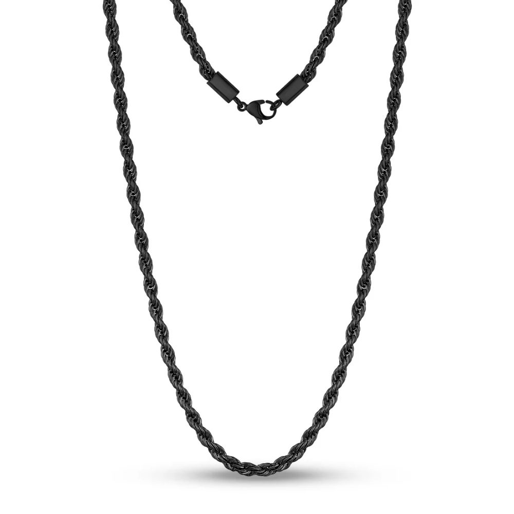 4MM Stainless Steel Twist Rope Chain Necklace