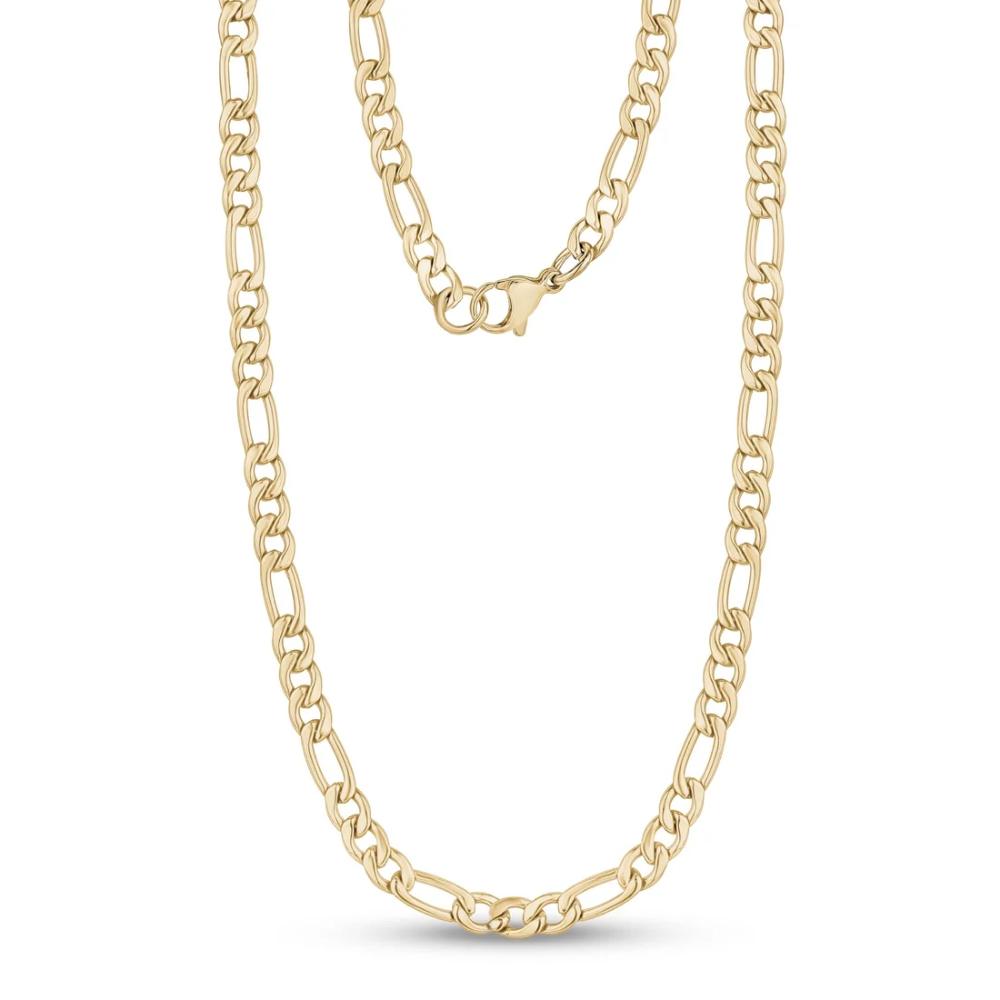 Mens 5MM Stainless Steel Figaro Link Chain Necklace