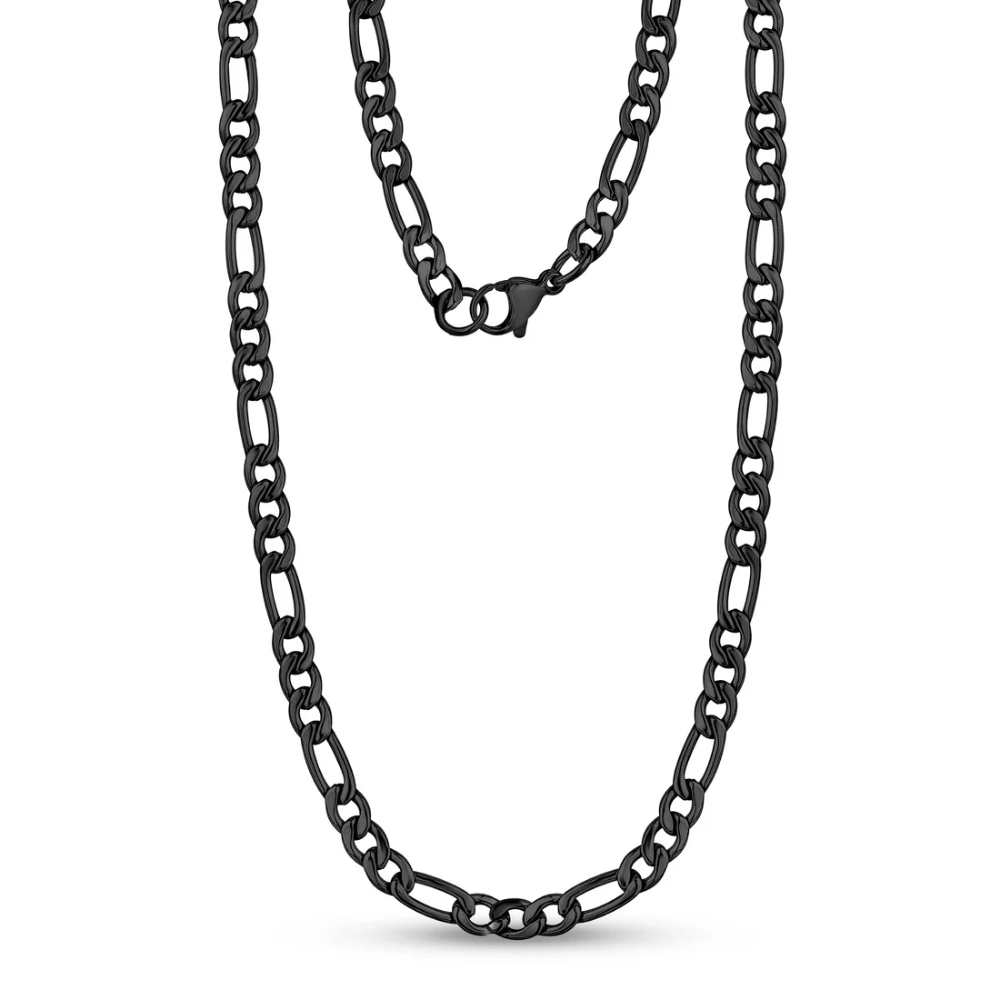 Mens 5MM Stainless Steel Figaro Link Chain Necklace