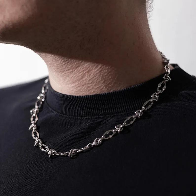 Unisex Stainless Steel Edgy Chain Necklace