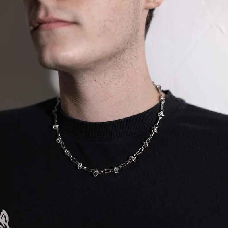 Unisex Stainless Steel Edgy Chain Necklace