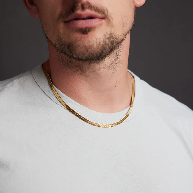 5MM Men's Gold Stainless Steel Snake Chain