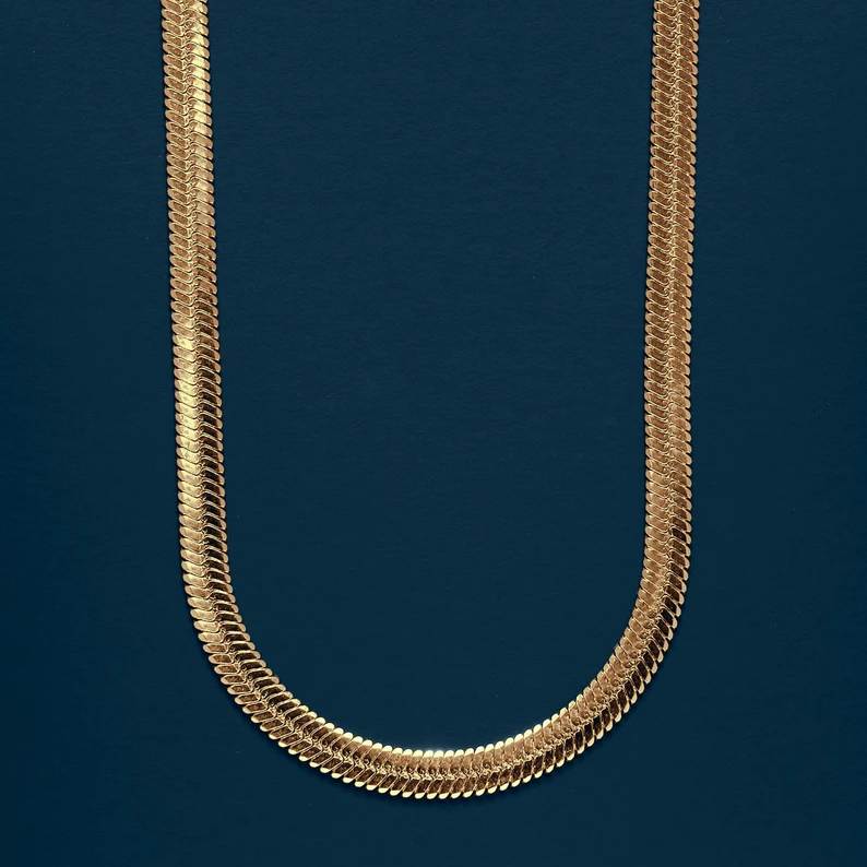5MM Men's Gold Stainless Steel Snake Chain