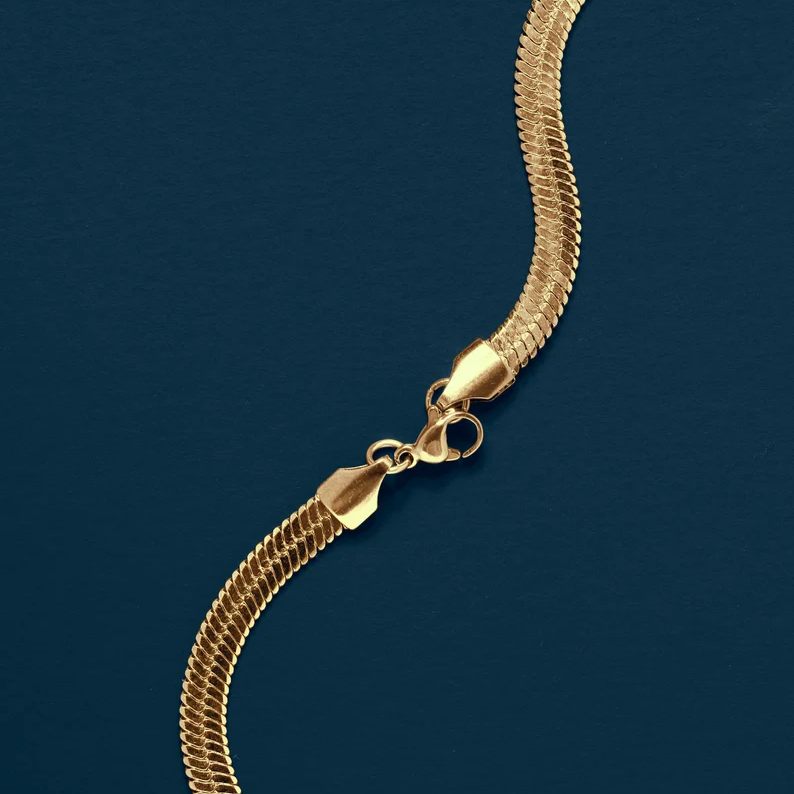 5MM Men's Gold Stainless Steel Snake Chain