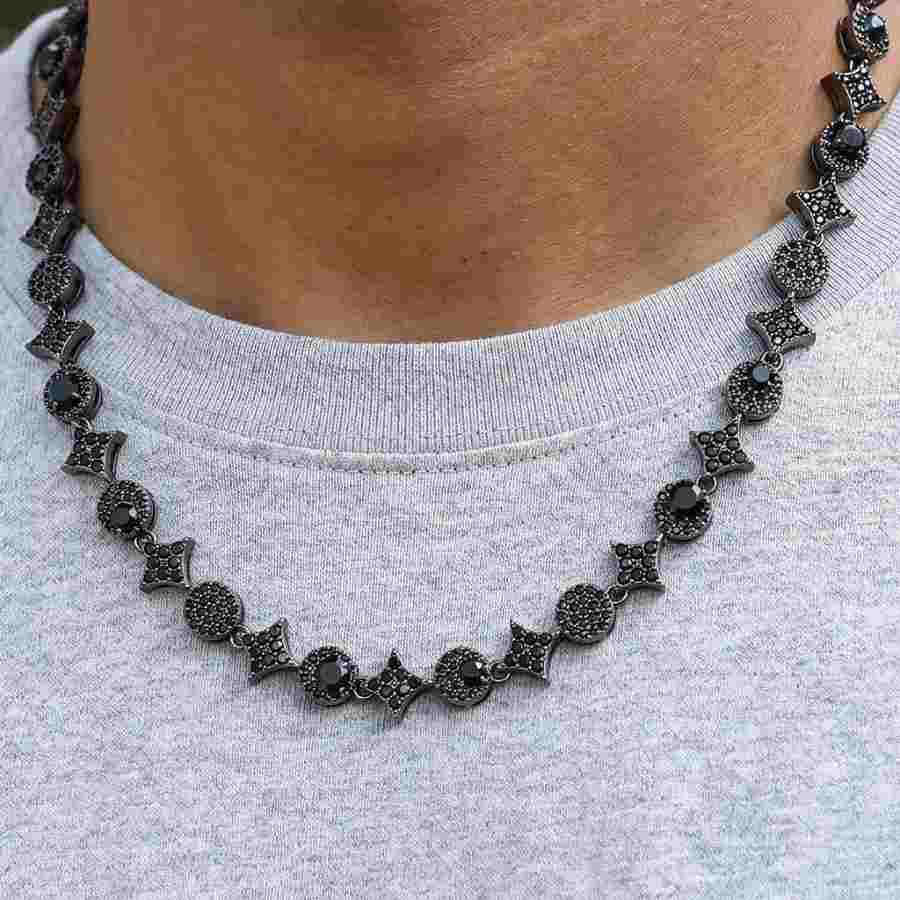 8mm Star Black Tennis Chain