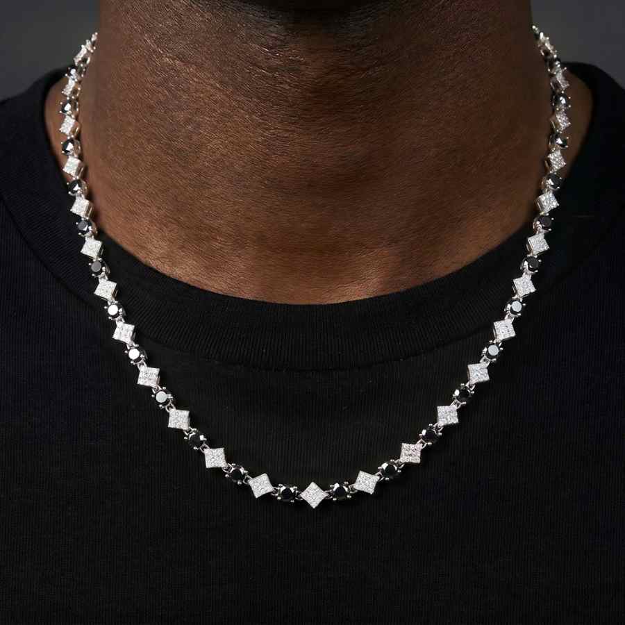 Black&White Star Tennis Chain