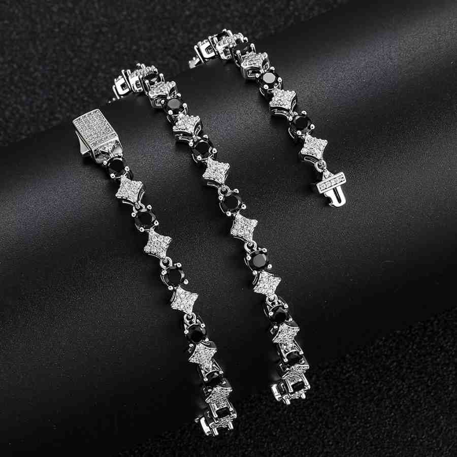 Black&White Star Tennis Chain