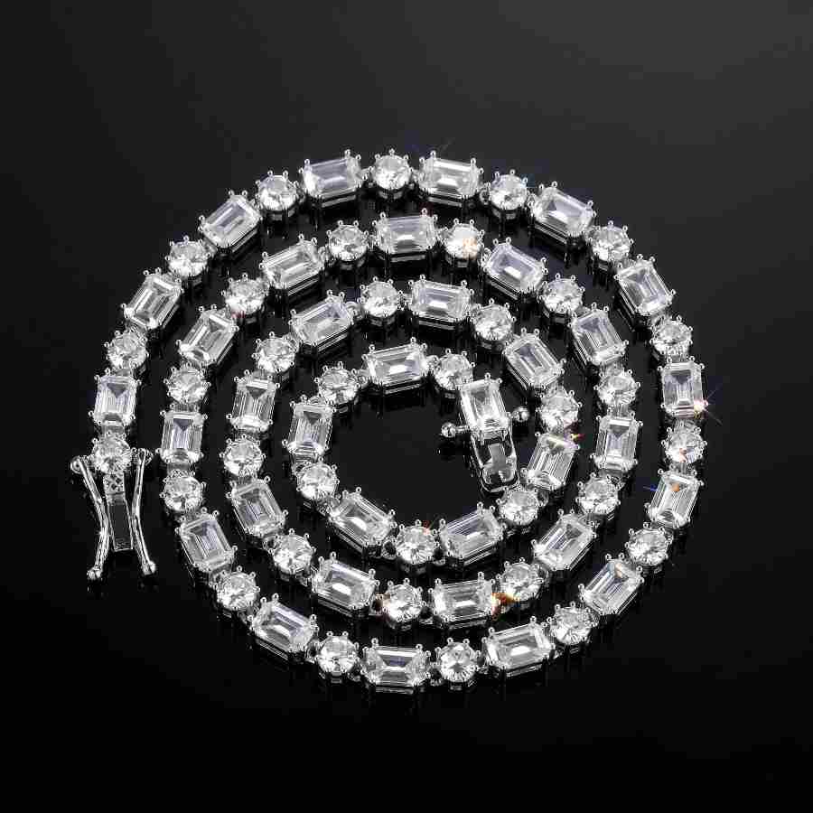 5mm Baguette & Round Stone Tennis Chain