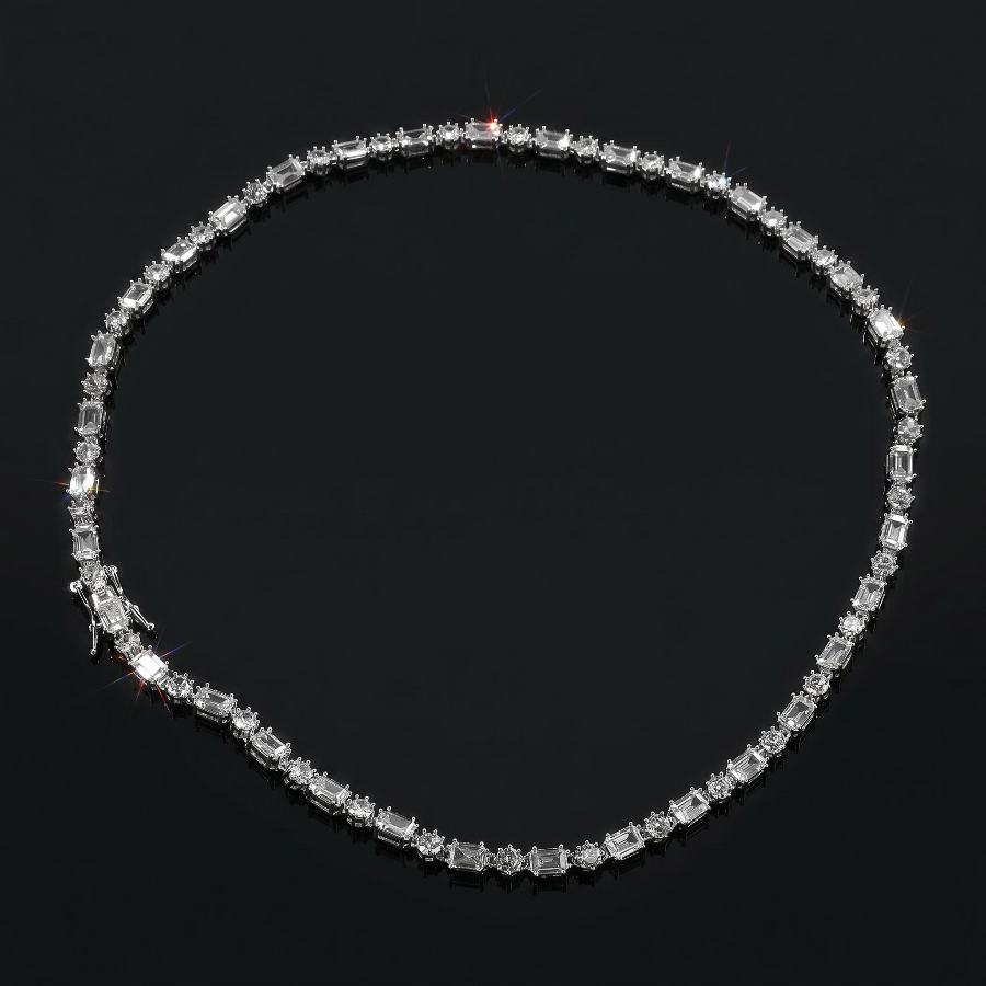 5mm Baguette & Round Stone Tennis Chain