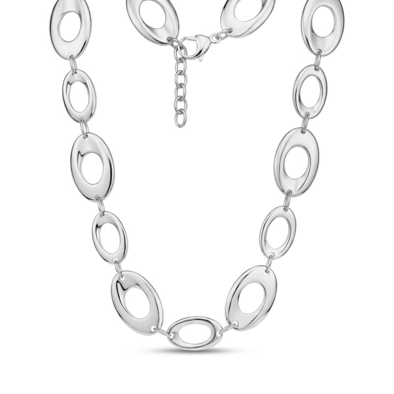 Bold Oval Link Statement Necklace For Women