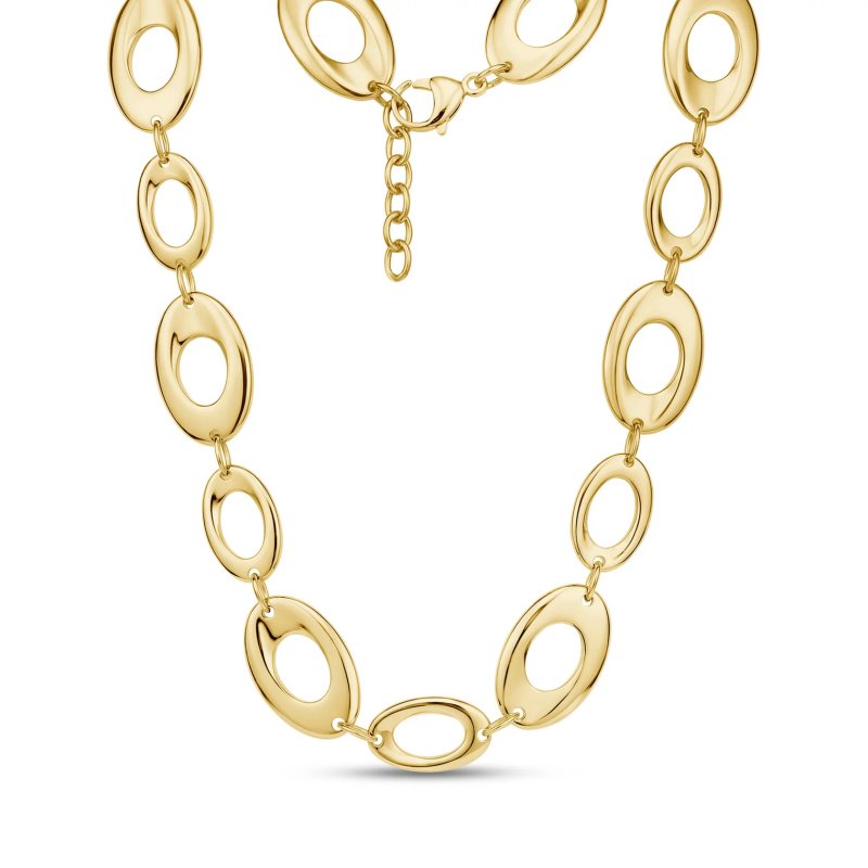 Bold Oval Link Statement Necklace For Women 