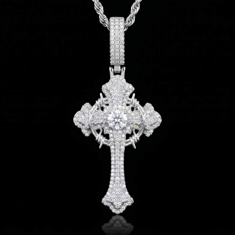 Crown of Thorns Cross Pendant Necklace