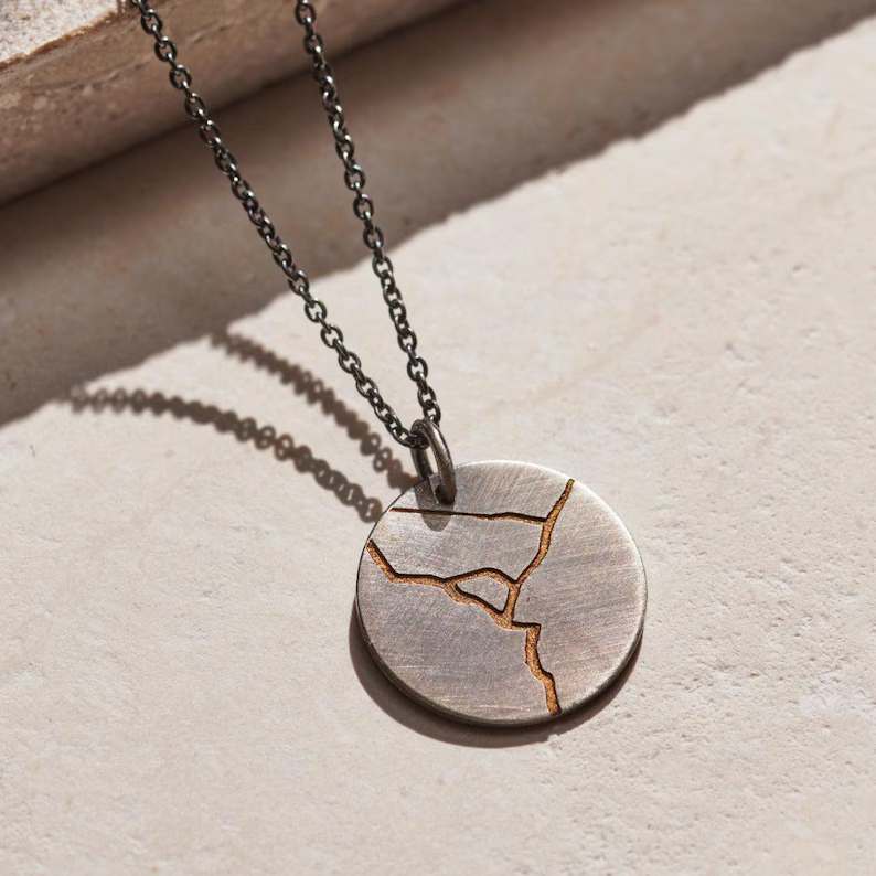 Men's Sterling Silver Kintsugi Necklace