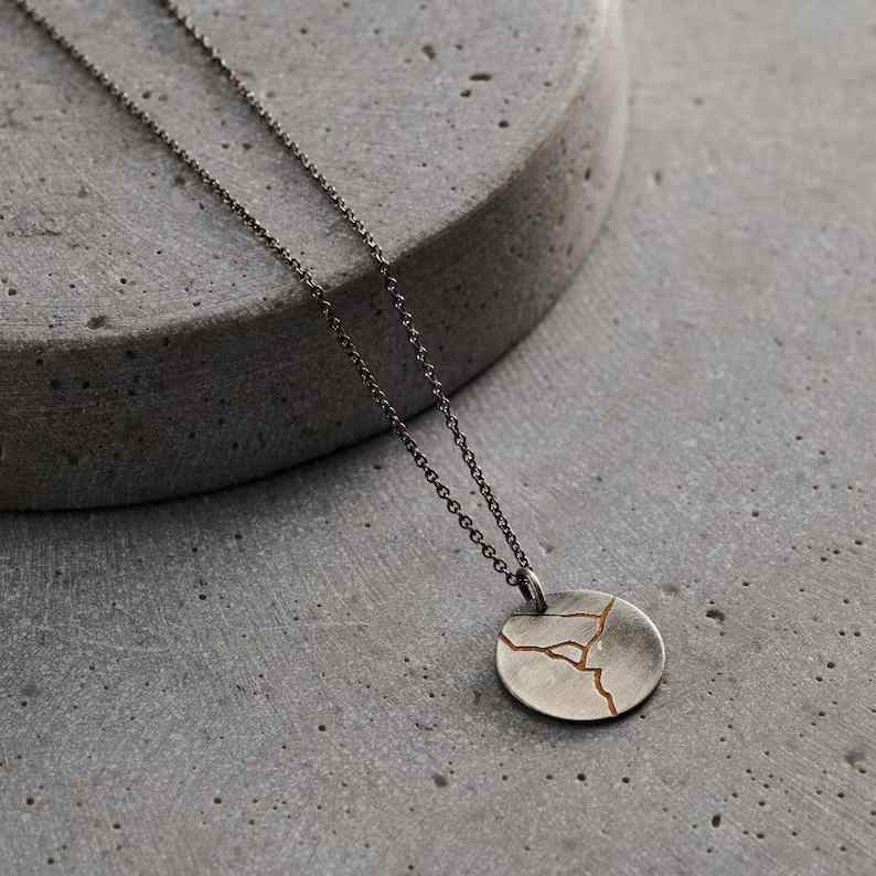 Men's Sterling Silver Kintsugi Necklace