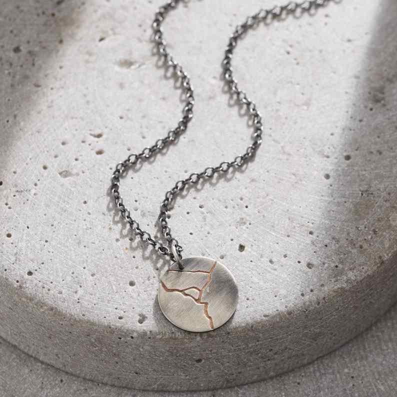 Men's Sterling Silver Kintsugi Necklace