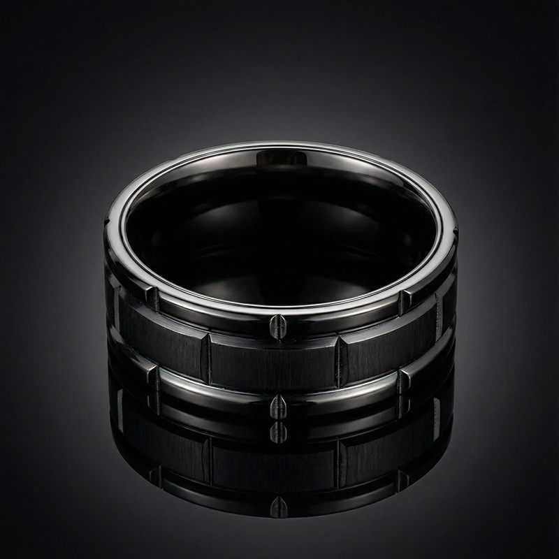  Unique Gents Titanium Steel Band in Black Gold