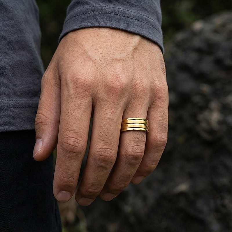 8mm Frosted Stainless Steel Ring