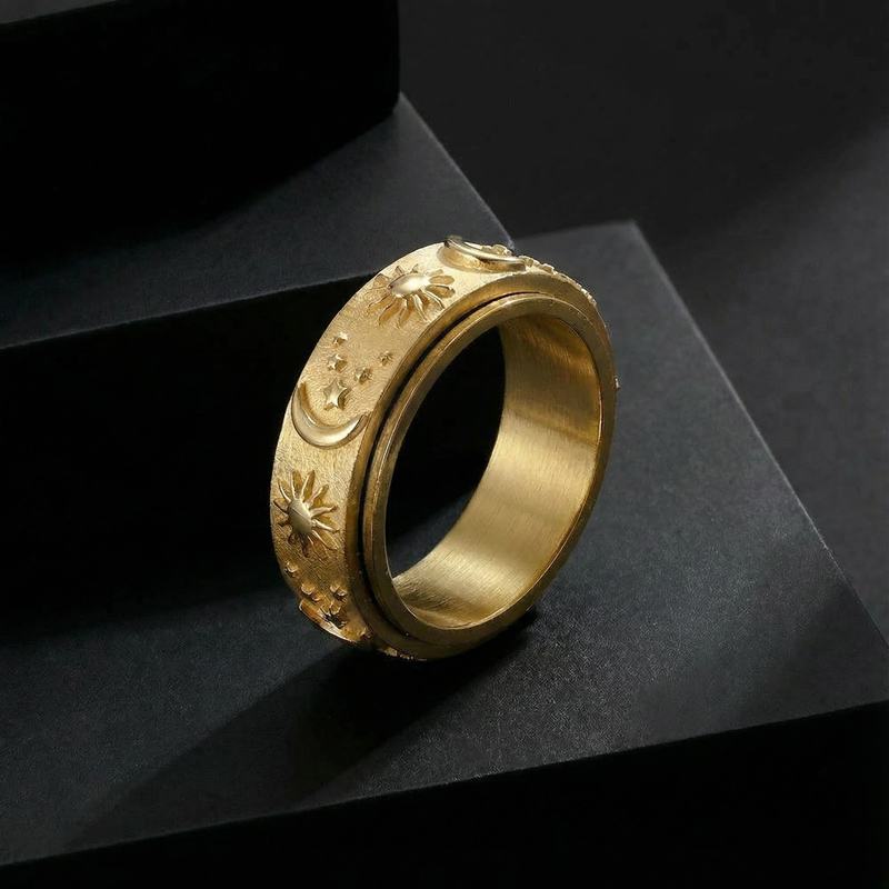 8mm Sun and Moon Spinner Relieving Stress Ring