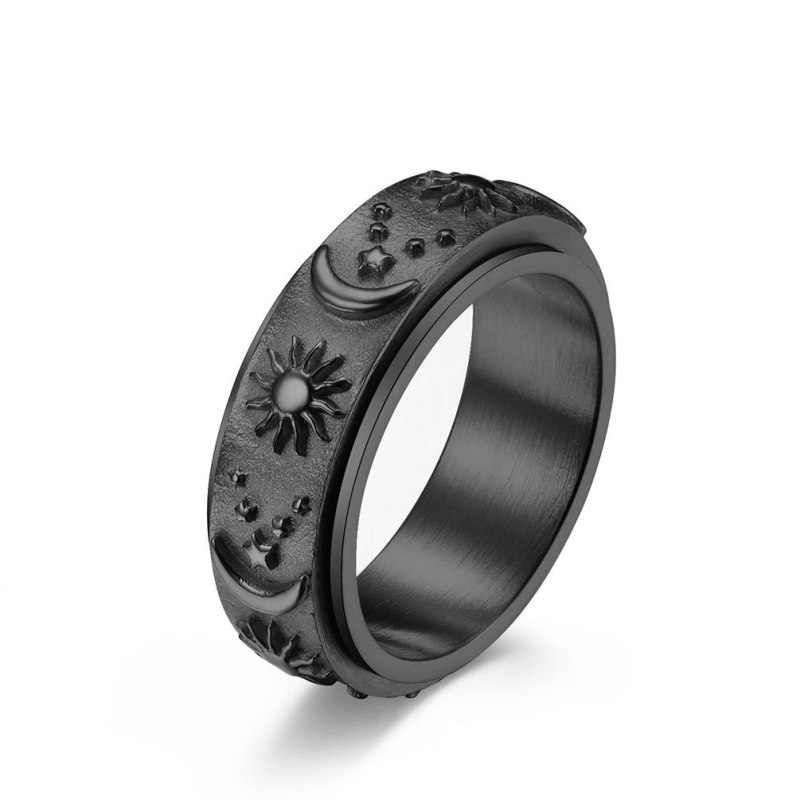 8mm Sun and Moon Spinner Relieving Stress Ring