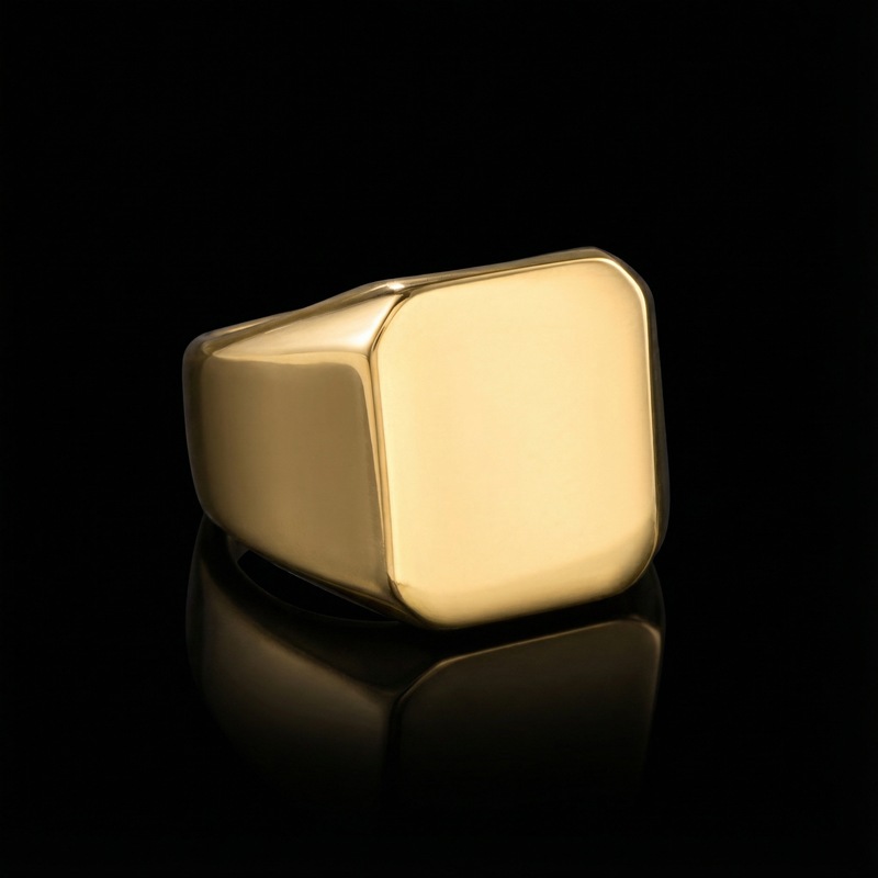 18K Gold Finish Stainless Steel Ring