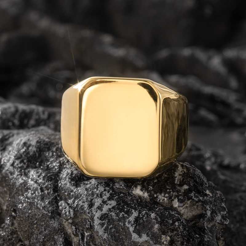 18K Gold Finish Stainless Steel Ring