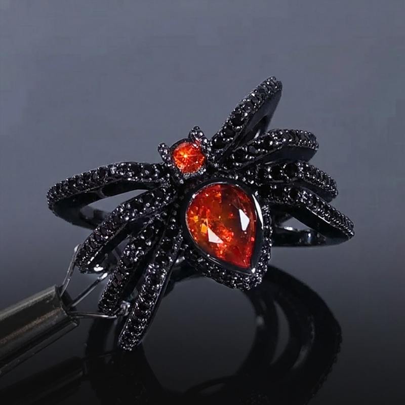 Black Spider Open Ring