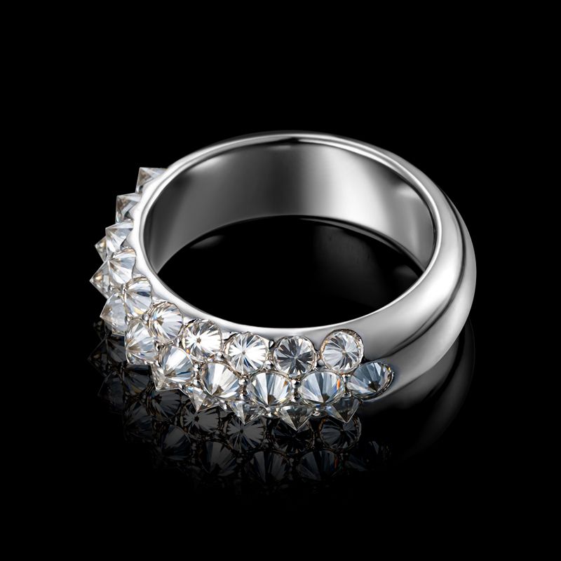 Iced Out Inverted Setting Round Cut Ring