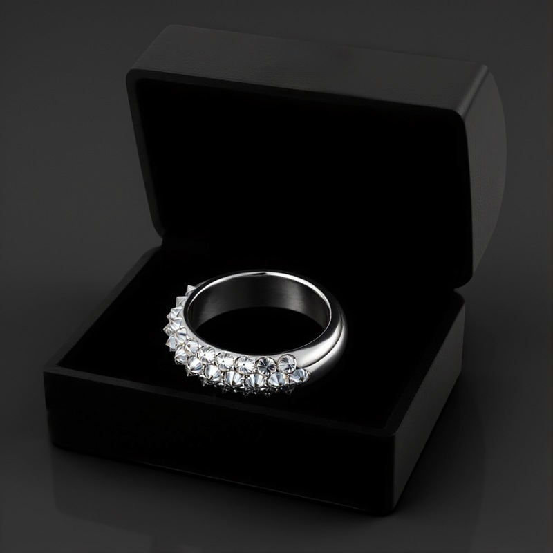 Iced Out Inverted Setting Round Cut Ring