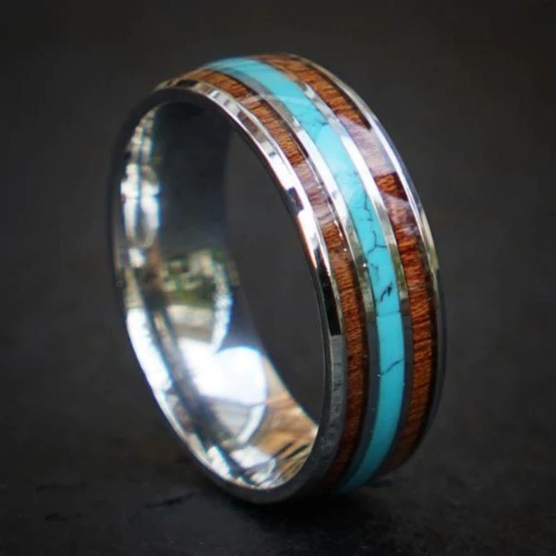 Titanium With Turquoise Band